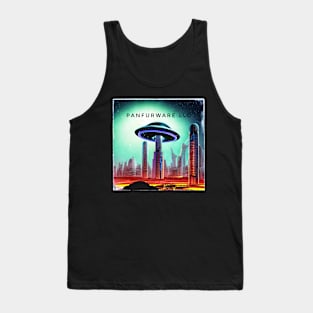 Robot Alien City with Spaceship Tank Top